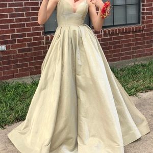 Gold Sherri Hill Prom Dress